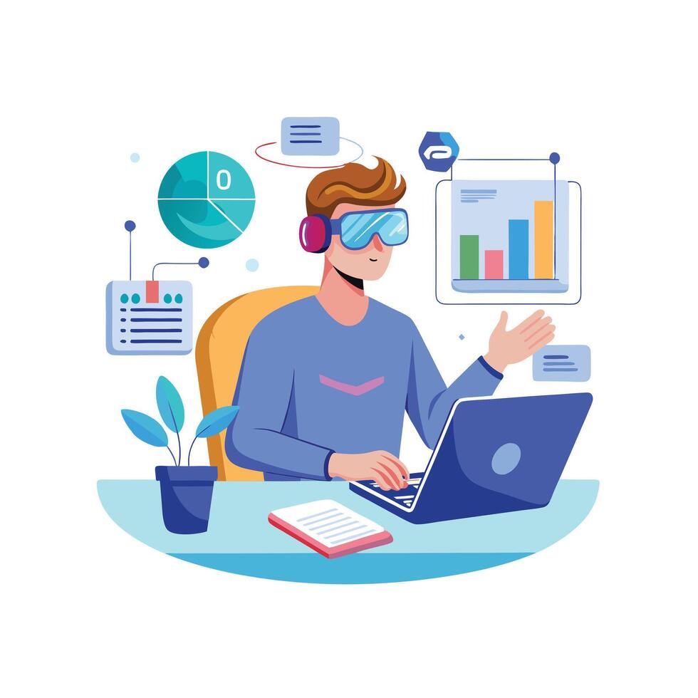 Realistic Office Moments Illustration Concepts vector