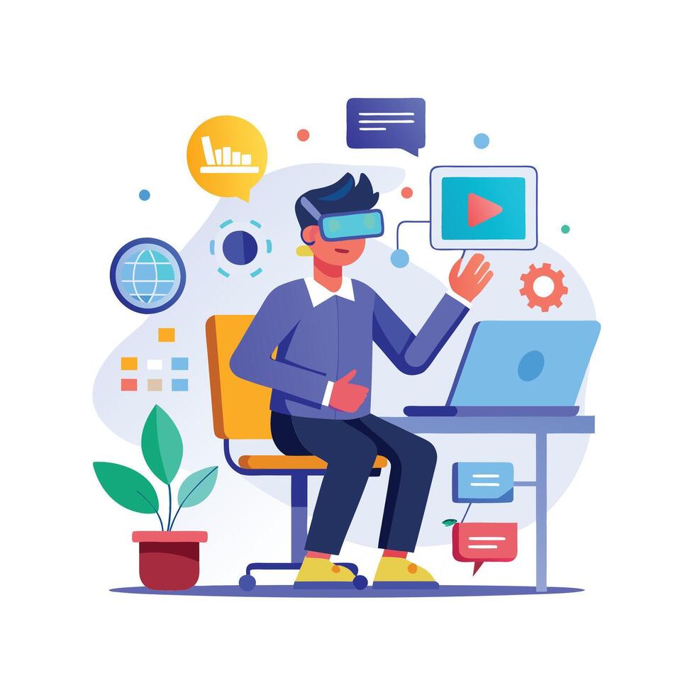 Realistic Office Moments Illustration Concepts vector