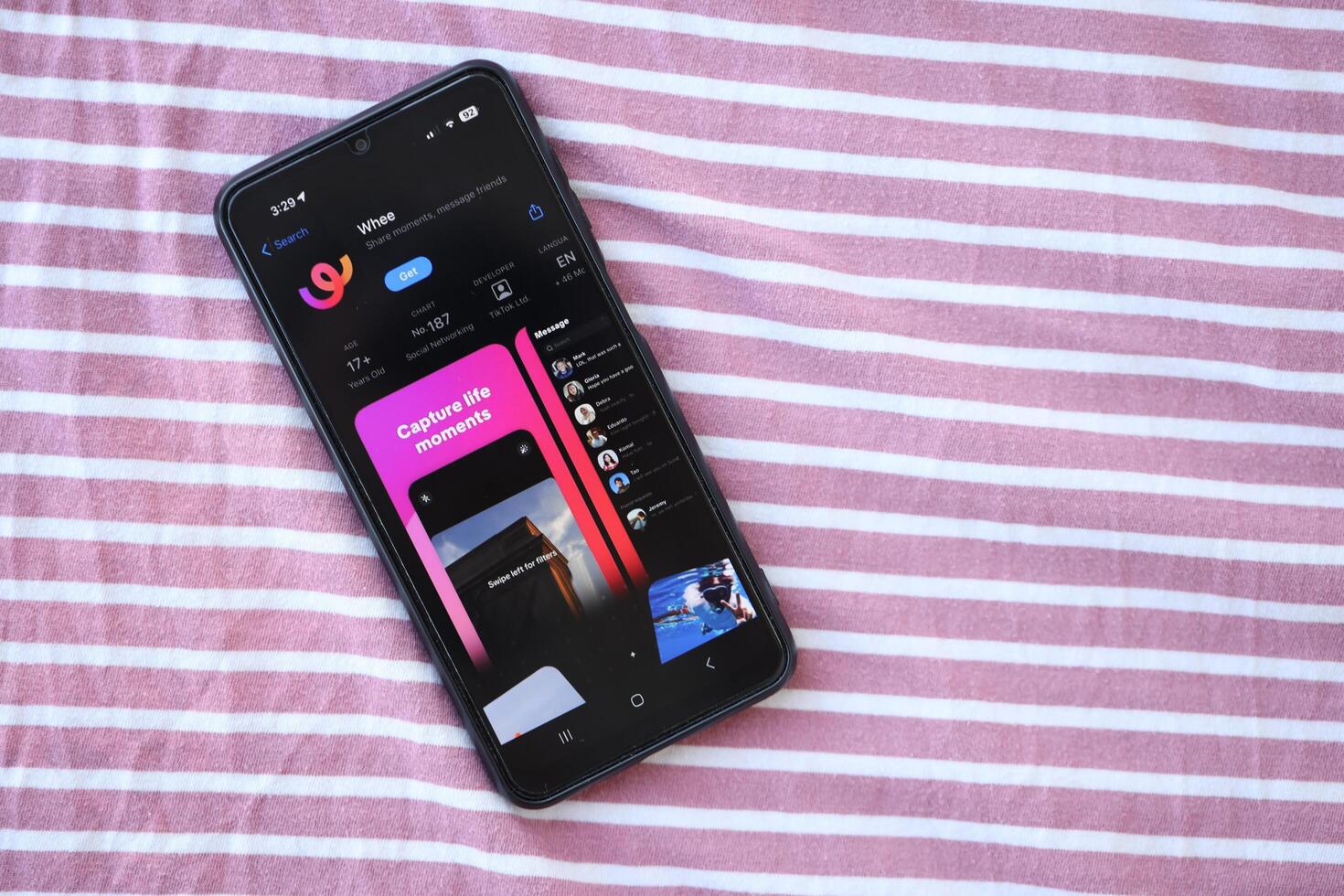 KYIV, UKRAINE - JUNE 20, 2024 Whee is instagram-like application for asian smartphone users for sharing photos between friends