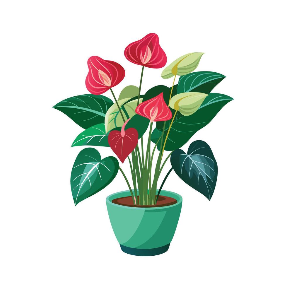 Beautiful Flowerpot Houseplant Illustration vector