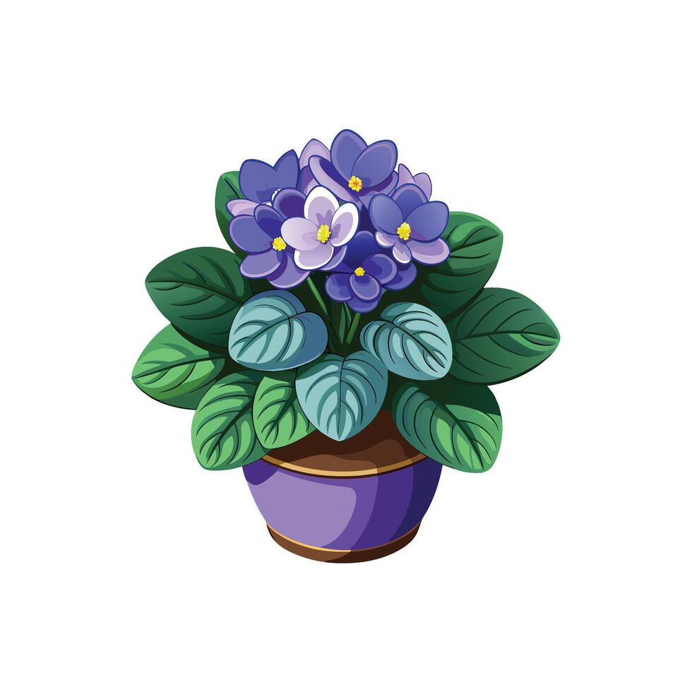 Beautiful Flowerpot Houseplant Illustration vector