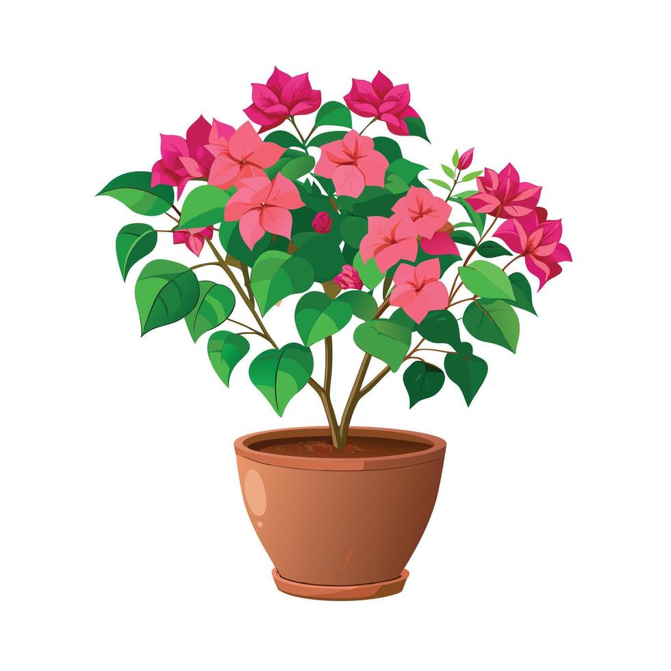 Beautiful Flowerpot Houseplant Illustration vector