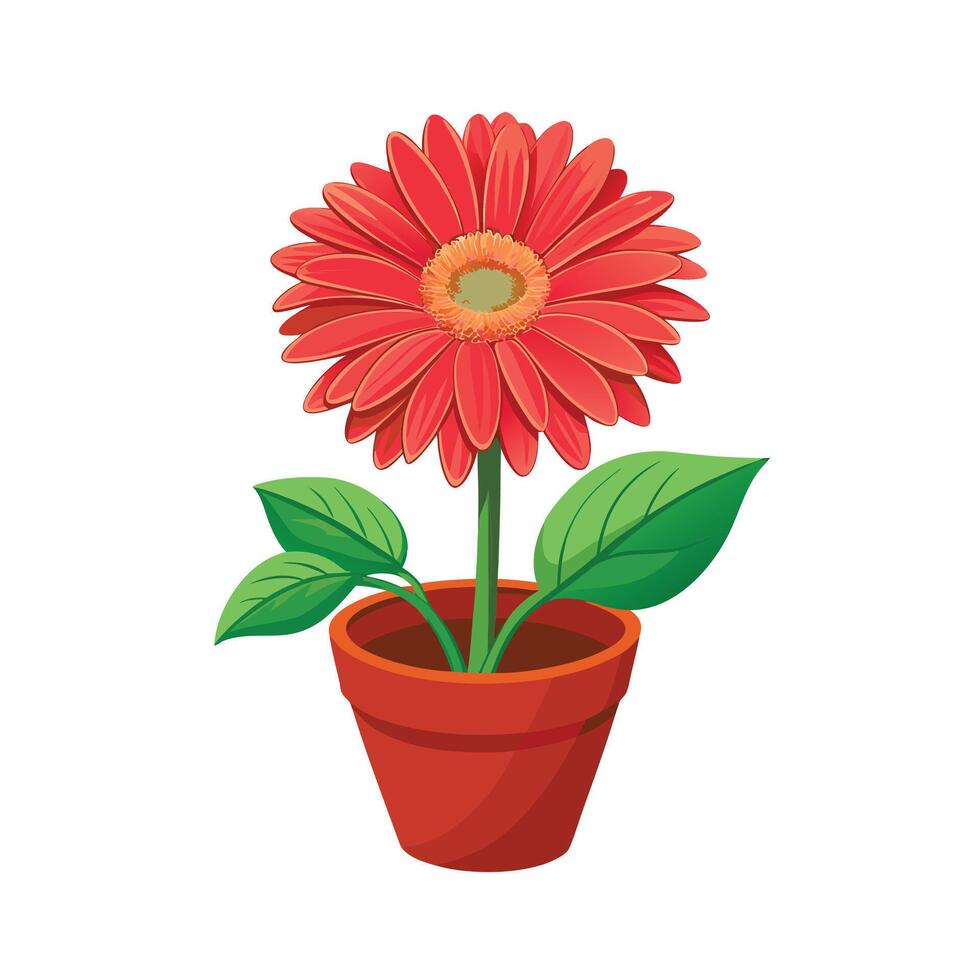 Beautiful Flowerpot Houseplant Illustration vector