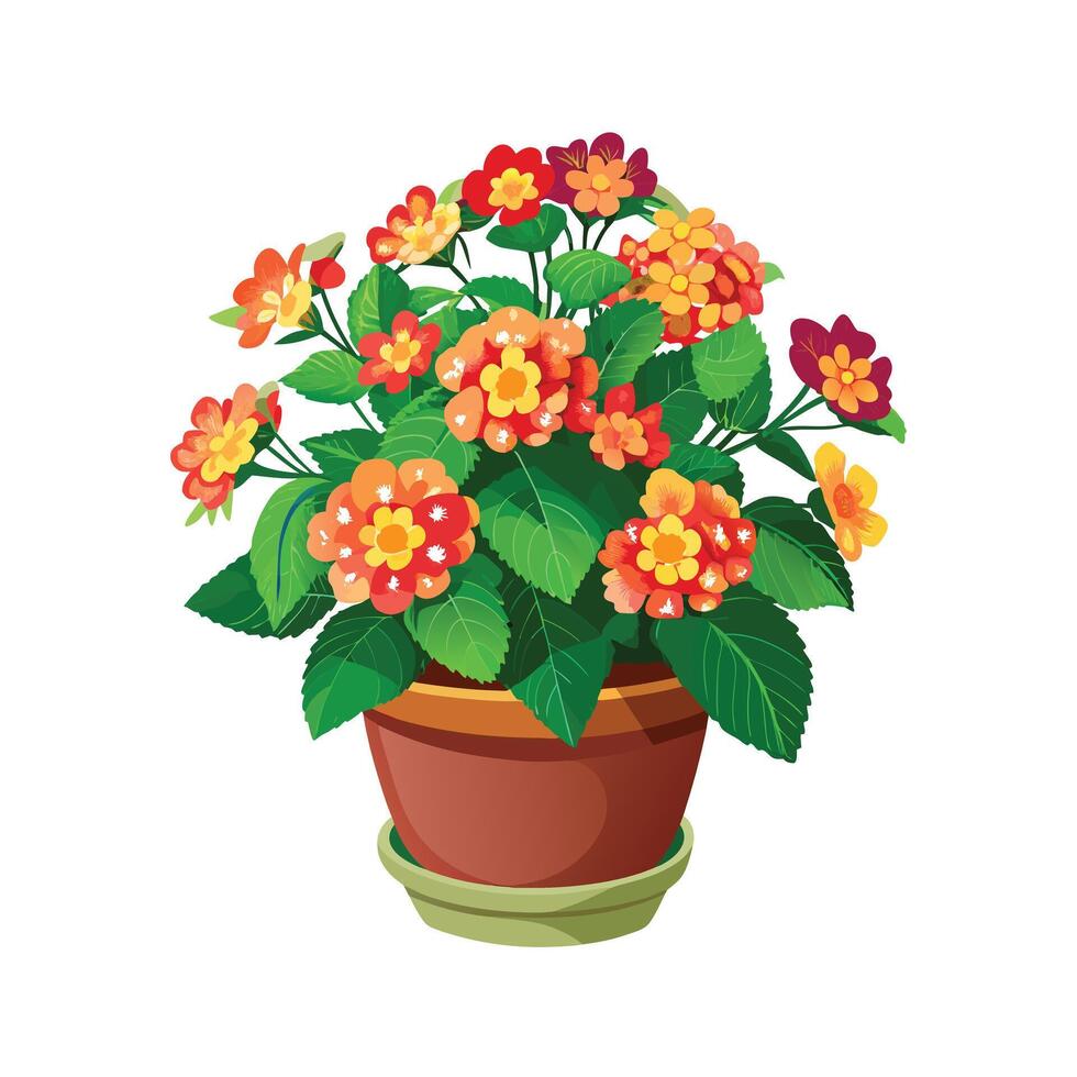 Beautiful Flowerpot Houseplant Illustration vector