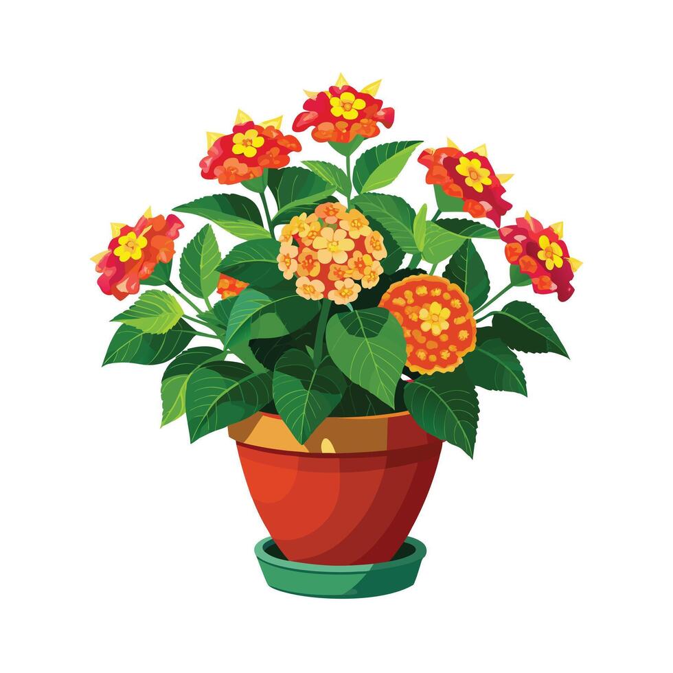 Beautiful Flowerpot Houseplant Illustration vector