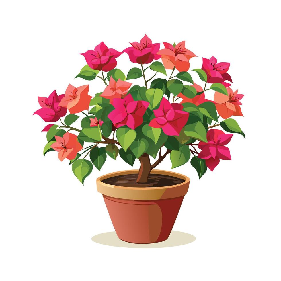 Beautiful Flowerpot Houseplant Illustration vector