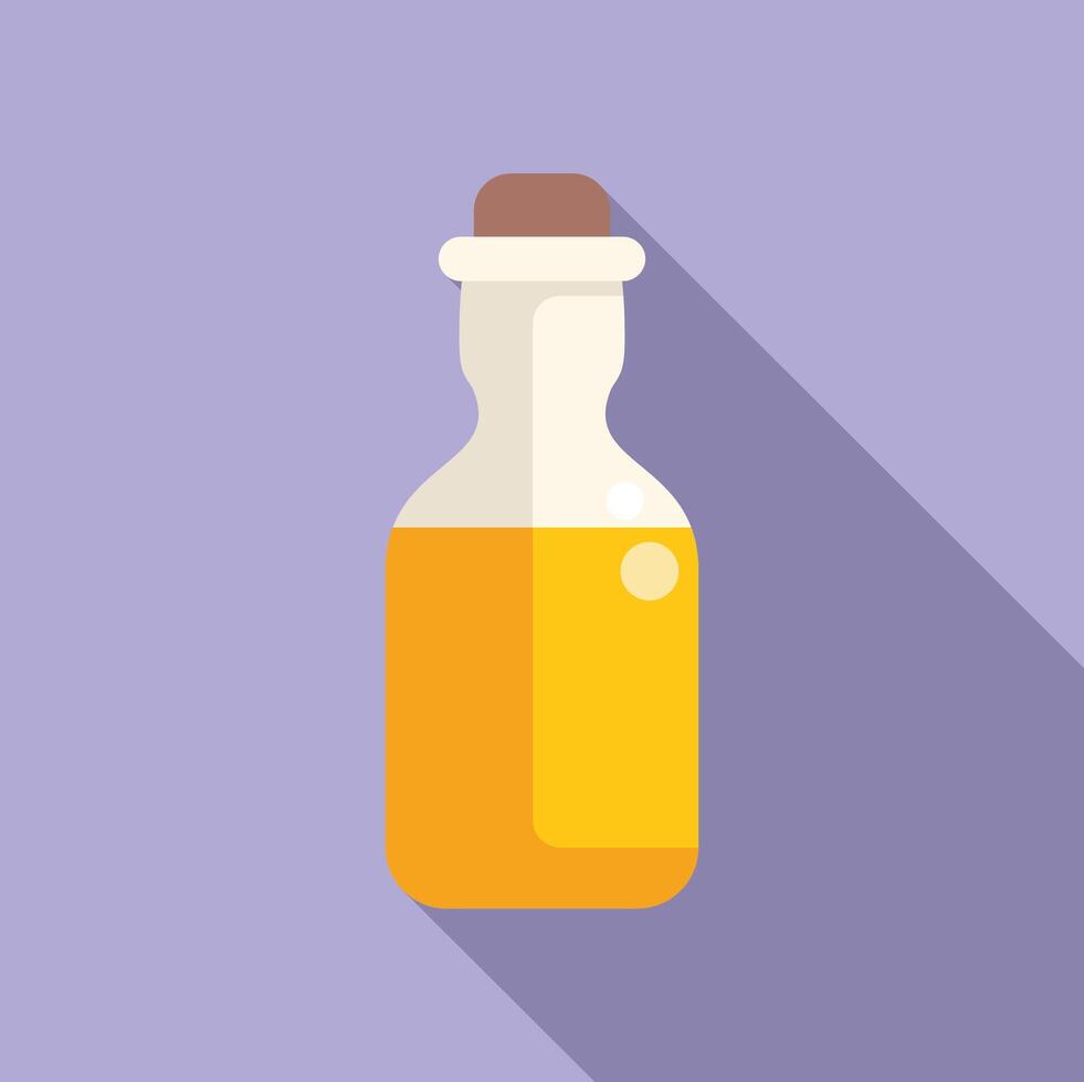 Glass bottle containing essential oil with cork lid for aromatherapy and wellbeing vector
