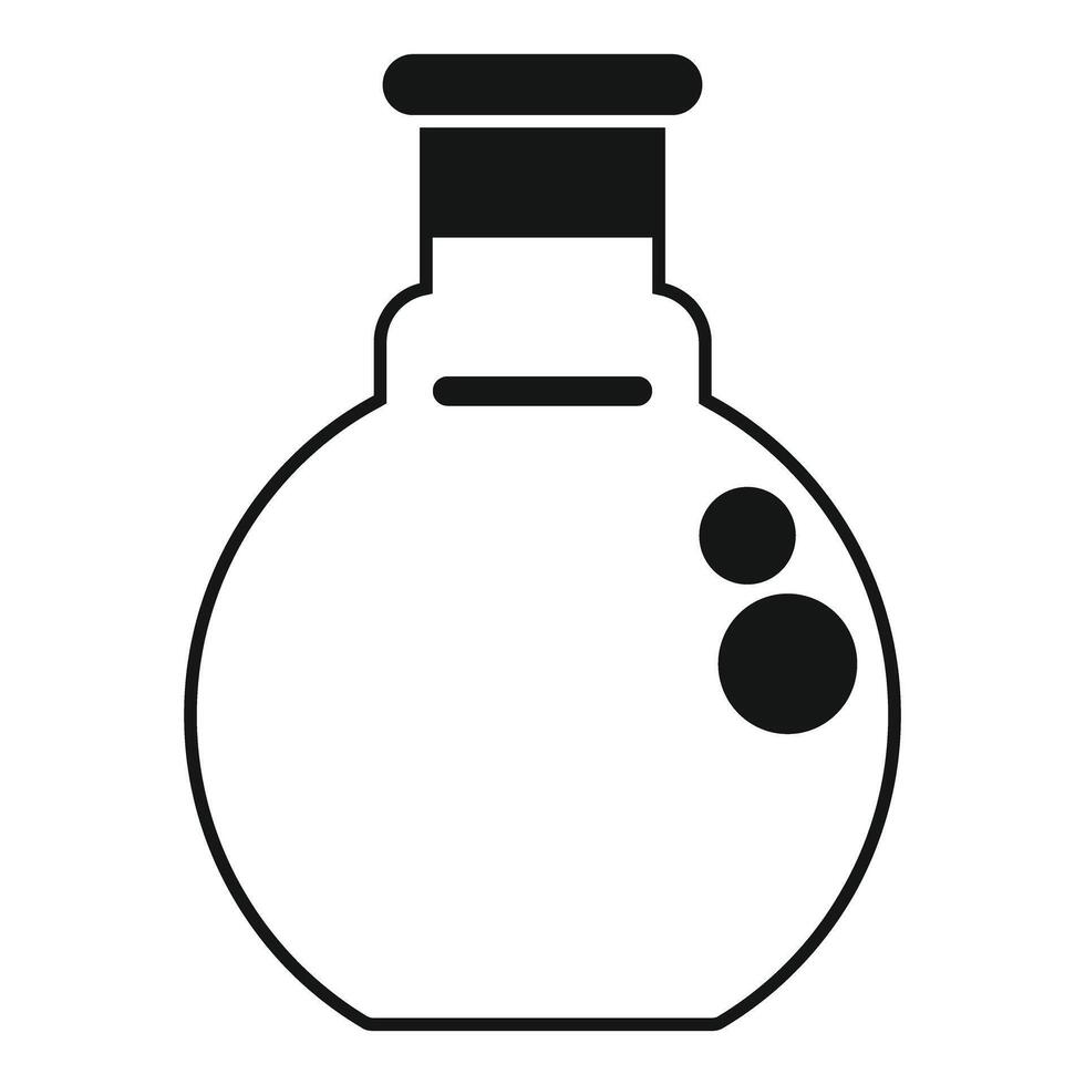 Round bottom flask containing bubbling solution icon vector