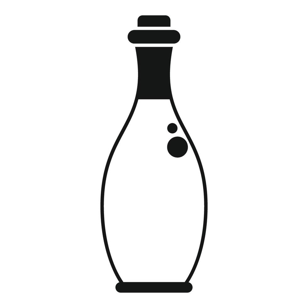 Olive oil bottle with cork stopper icon simple style vector