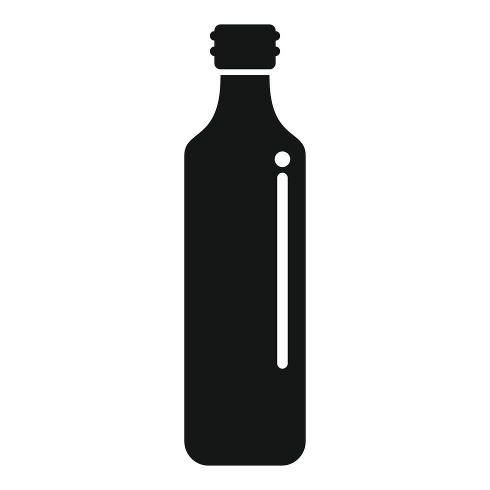 Black bottle icon showing a full container of liquid refreshment vector