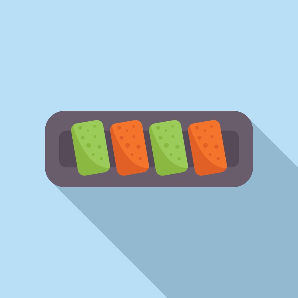 Sushi set on ceramic tray being served for dinner vector