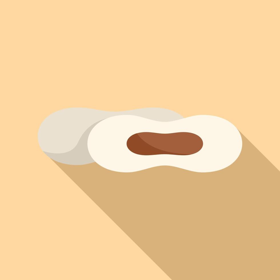 Peanut snack icon, flat design with long shadow vector