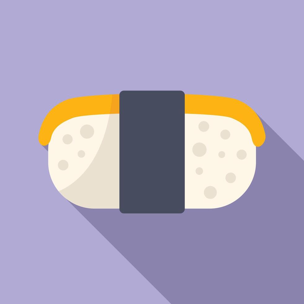 Tamago sushi with rice and nori seaweed wrapping icon vector