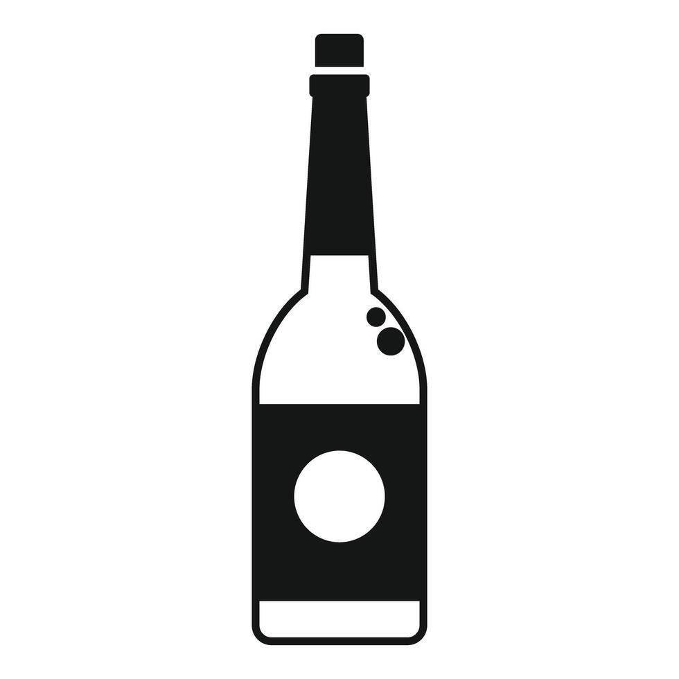 Bottle of beer with blank label showing bubbles rising to the top vector