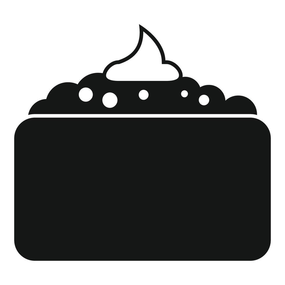 Black glyph style icon representing a cake with cream topping vector