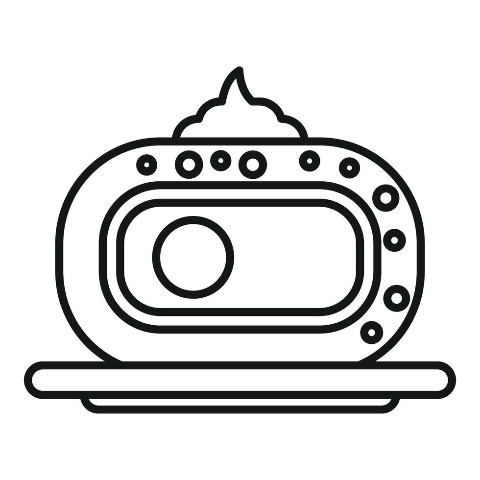 Hyperbaric oxygen therapy chamber lying on its side line icon vector
