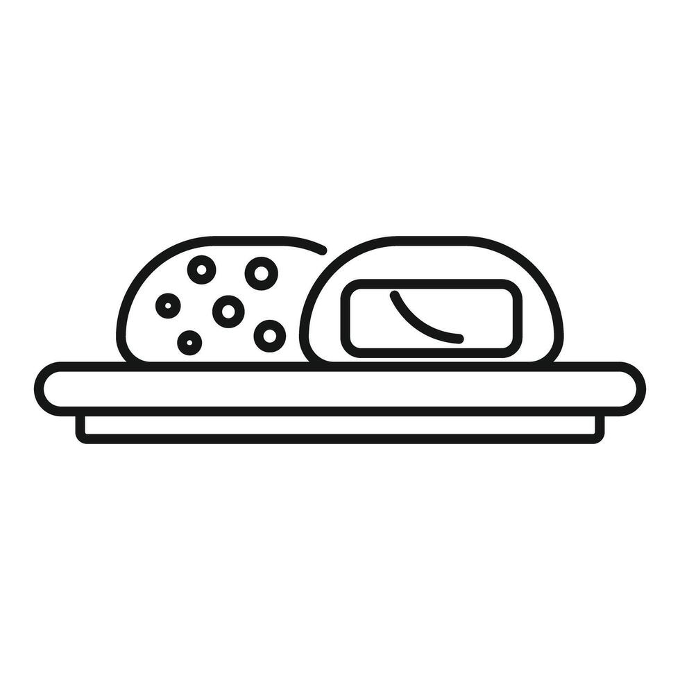 Kitchen scale comparing weight of cookie dough and mochi ball vector
