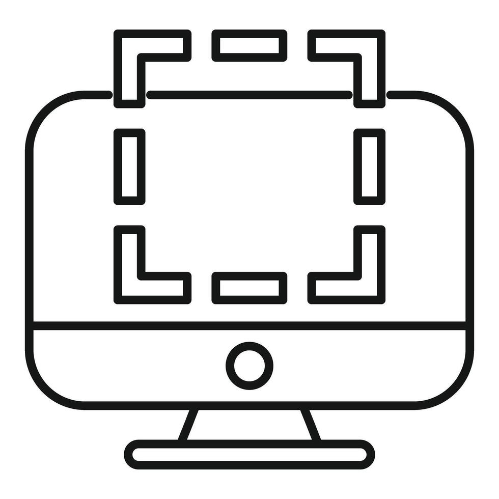 Computer showing augmented reality software interface icon vector
