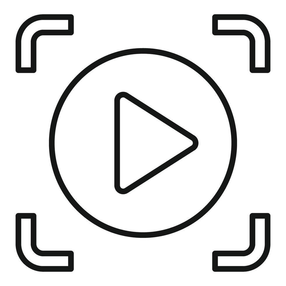 Play button icon showing start of video playback vector