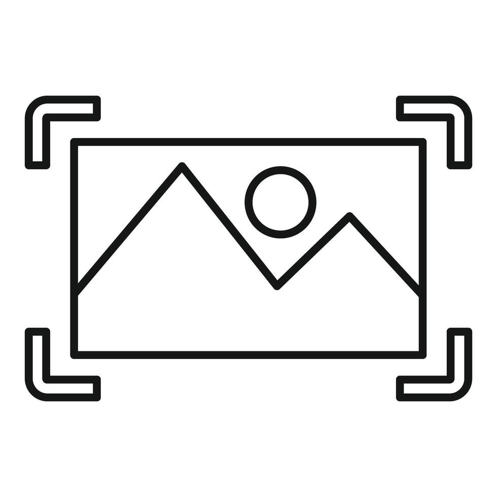 Image gallery icon showing landscape picture framing tool vector