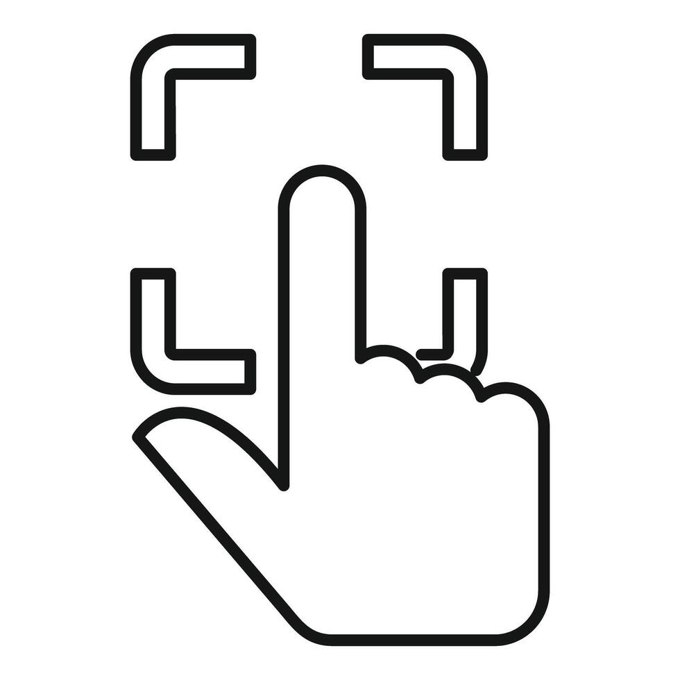 Hand touching screen using multi touch gesture vector