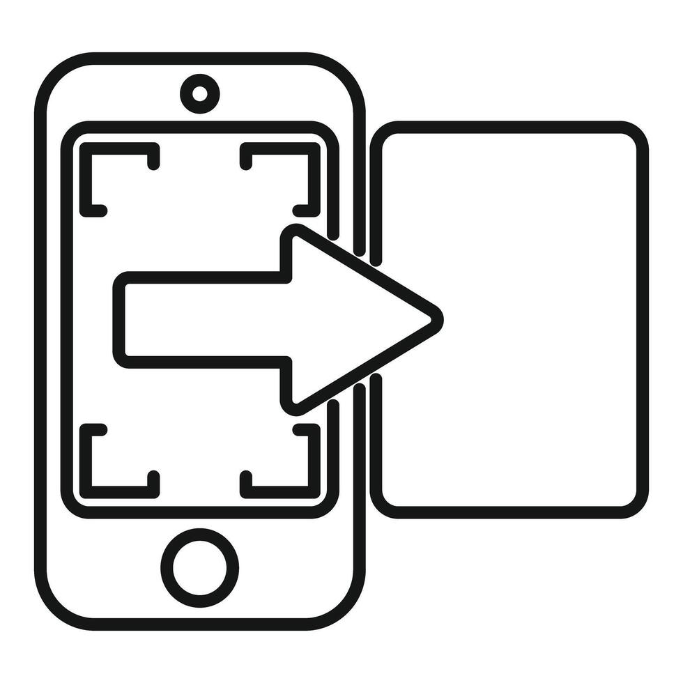 Smartphone sending data with arrow icon vector