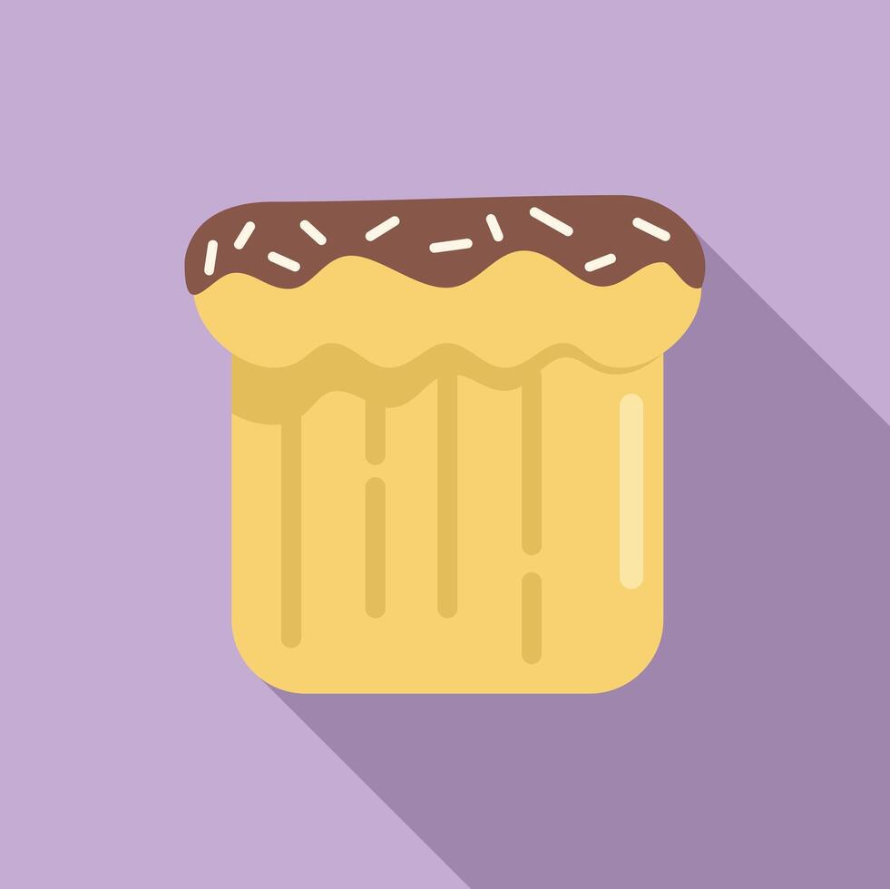 Delicious square cake dripping with chocolate icing is making your mouth water vector
