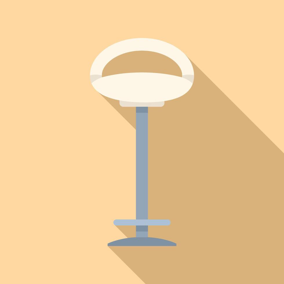 Modern bar stool standing on yellow background with long shadow vector