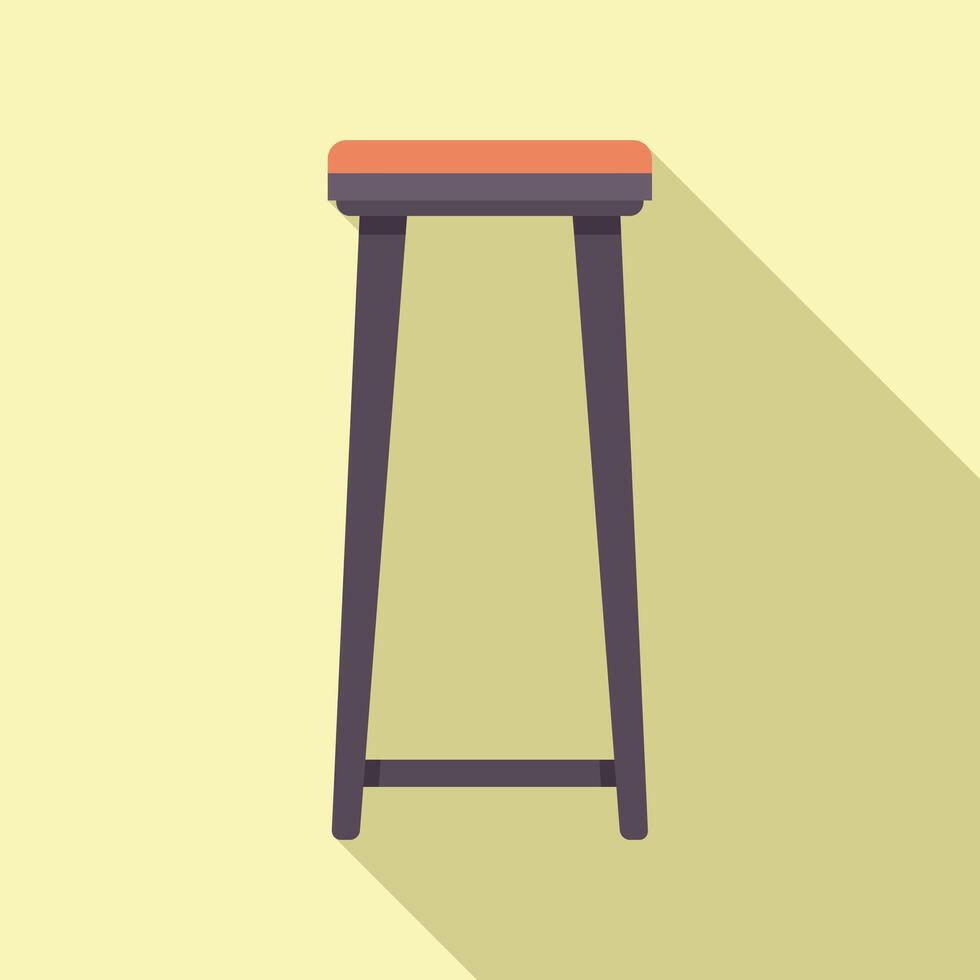 Tall bar stool standing on yellow background vector