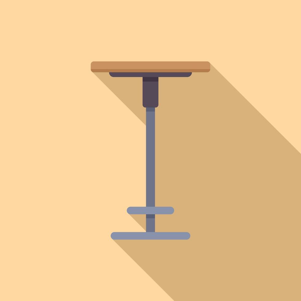 Bistro table casting long shadow on yellow background vector