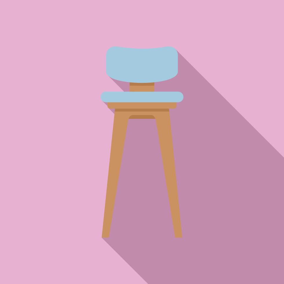 Modern bar stool standing on pink background with long shadow vector