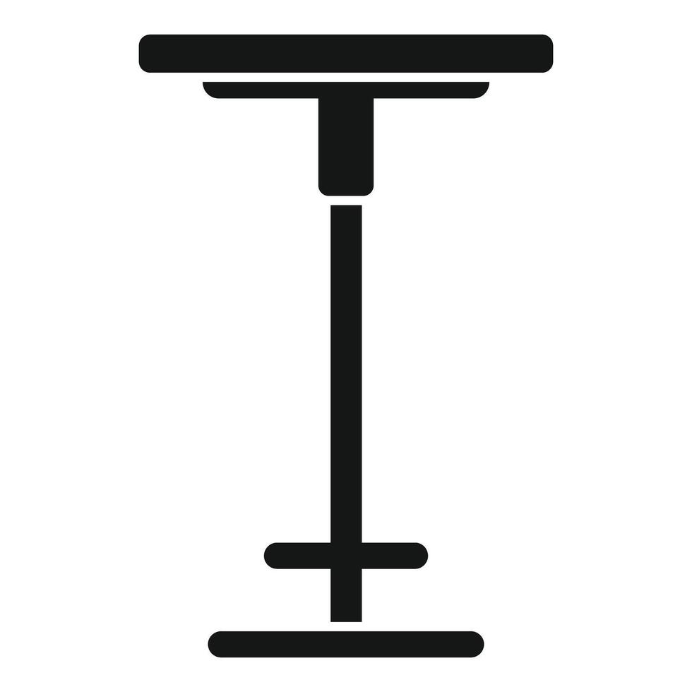 Round table standing on one leg with cross stand vector