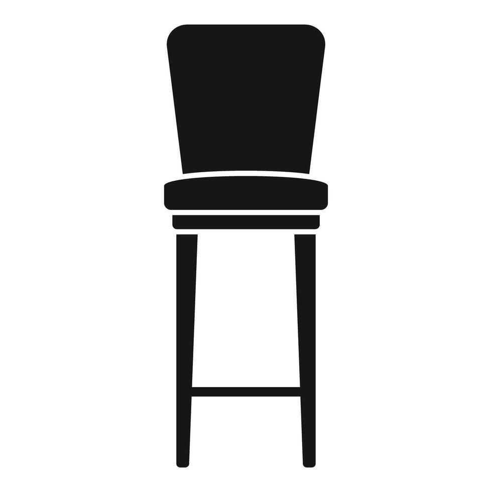 Tall wood bar stool with backrest standing on white background vector