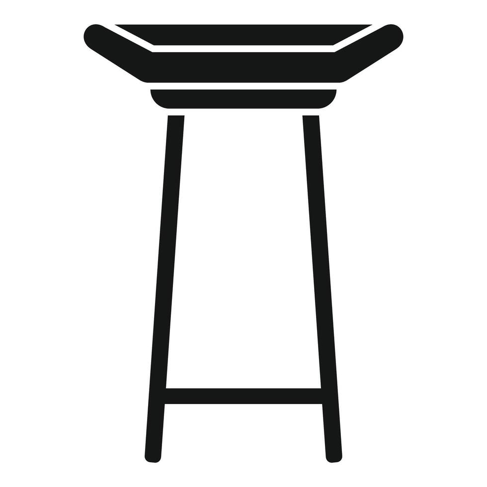 High round table standing on three legs icon vector