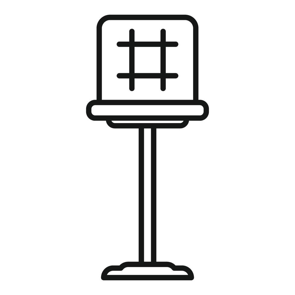 Bird feeder standing on a metal pole with a grid vector