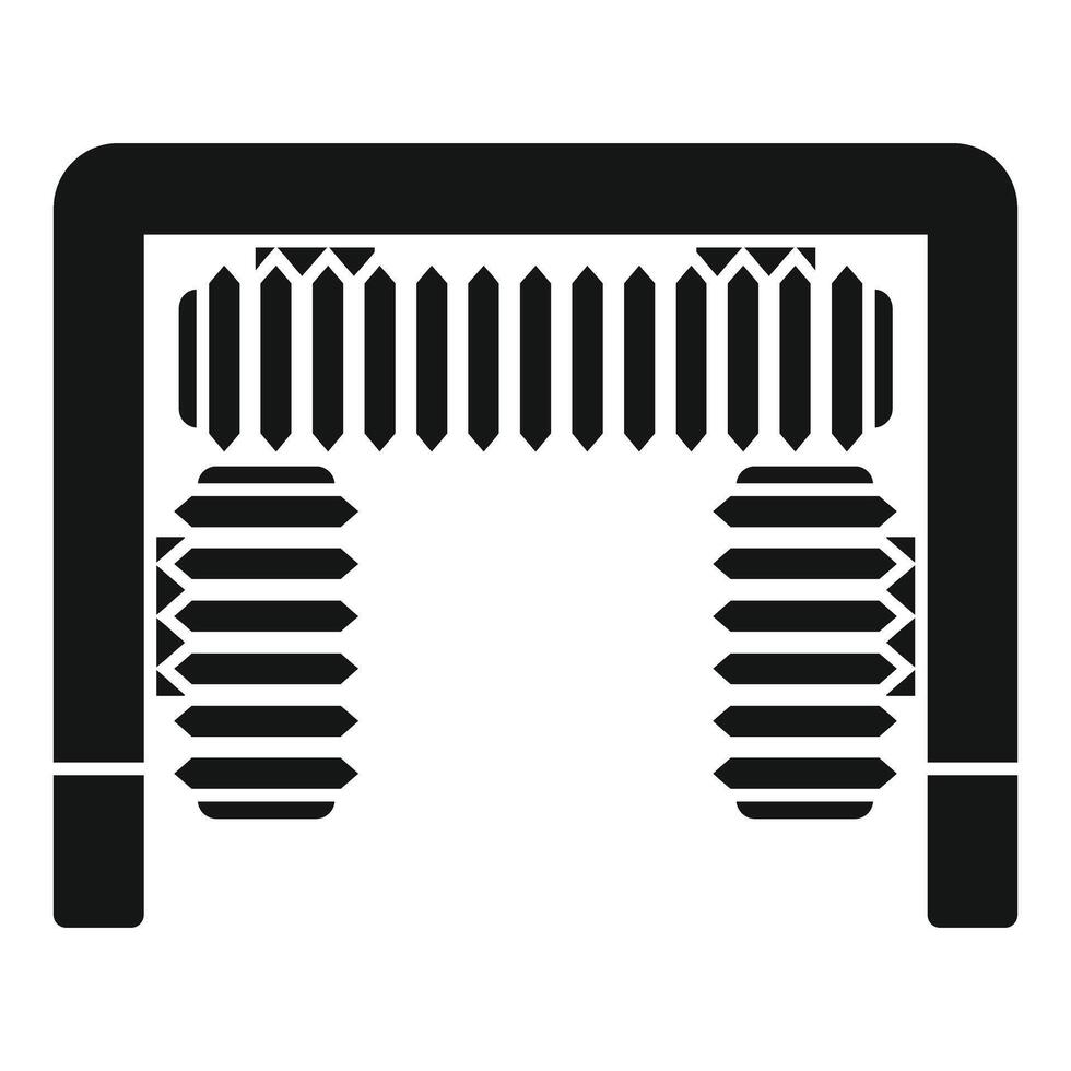 Automatic car wash machine cleaning vehicle using rotating brushes icon vector