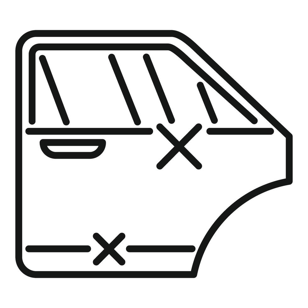 Car door showing damage after traffic accident vector
