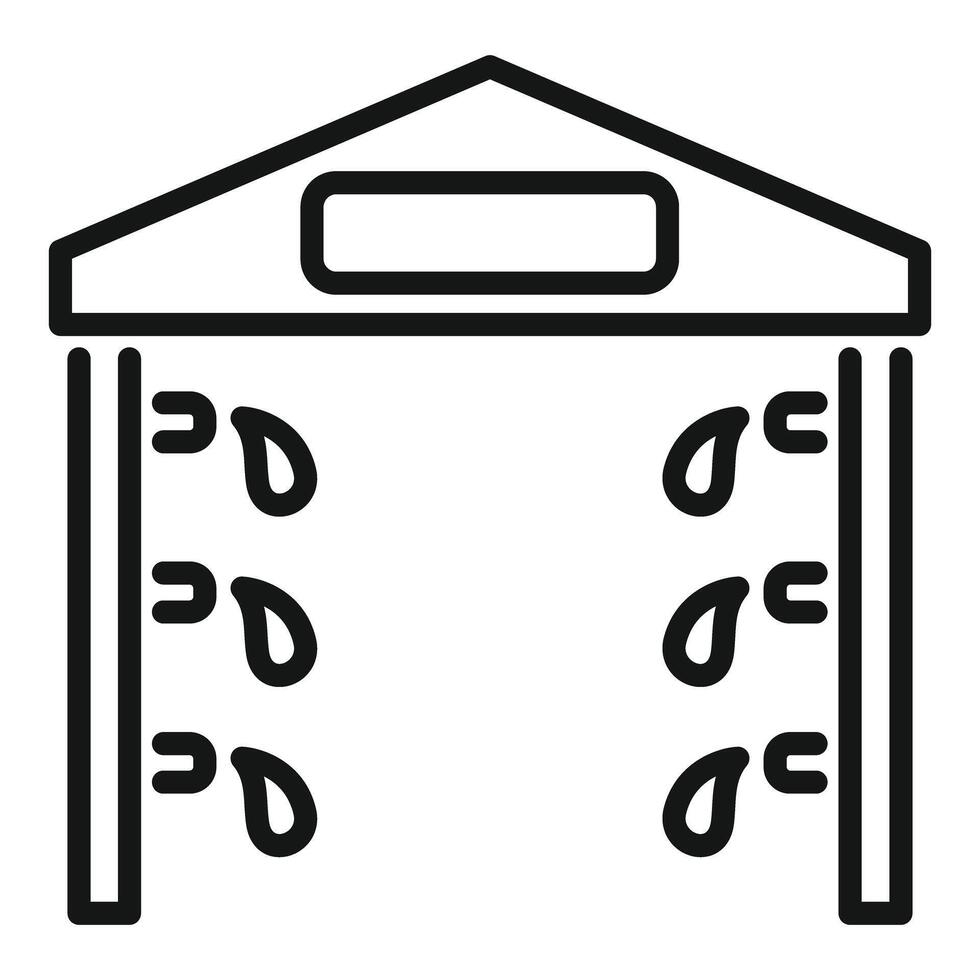 Climbing wall for training with holds icon outline vector