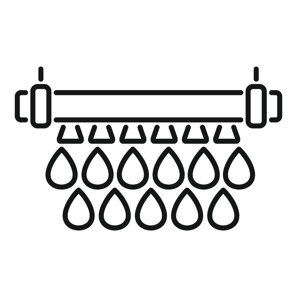 Irrigation system watering agricultural field line icon vector