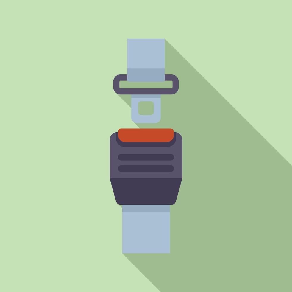 Safety belt buckle fastened ensuring protection during travel vector