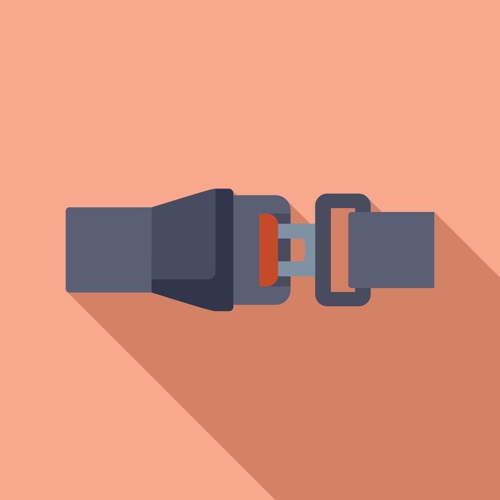 Seat belt buckle fastened ensuring safety during travel vector
