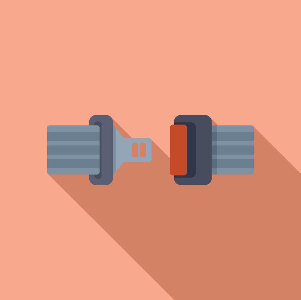 Open seat belt buckle waiting to be fastened for safety vector