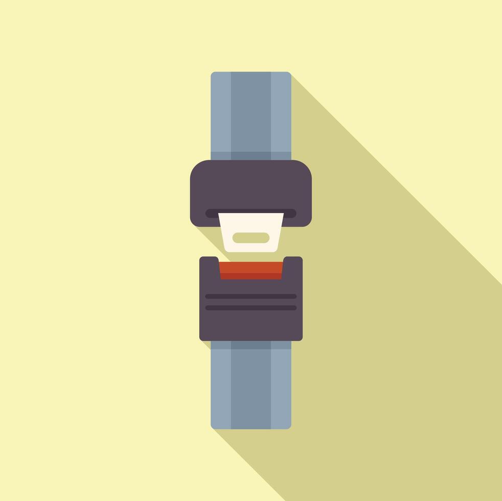 Open seat belt buckle fastener waiting to be secured for safety vector