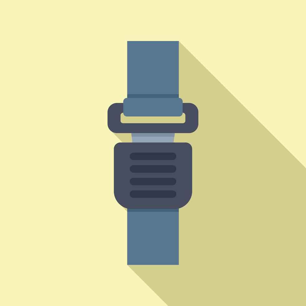 Seat belt buckle fastened ensuring safety during travel vector