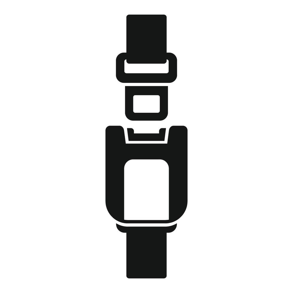Seat belt buckle fastened ensuring safety while driving icon vector