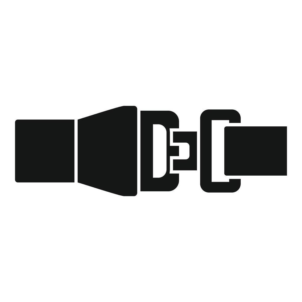 Seat belt buckle fastened ensuring safety in vehicle vector