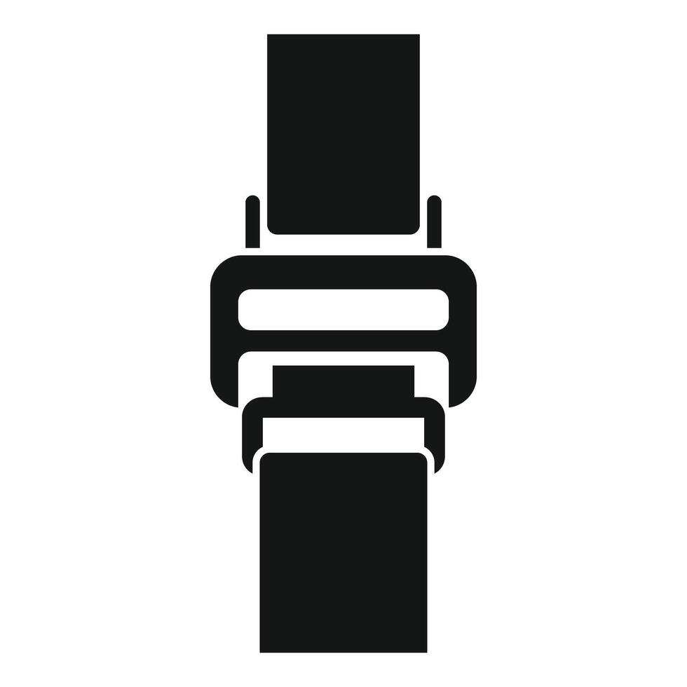 Black closed seat belt buckle fastening strap vector