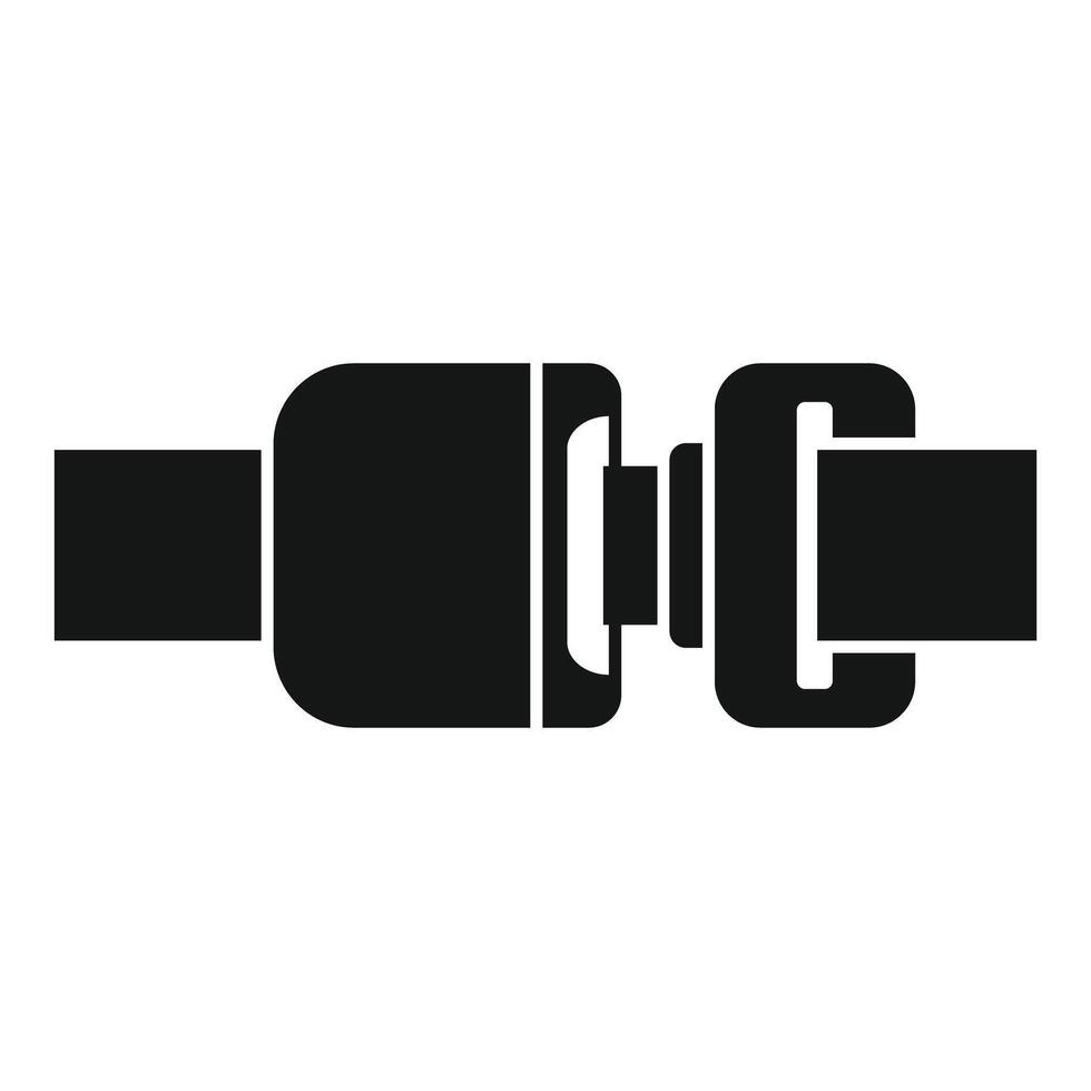 Seat belt buckle fastened ensuring safety in case of accident icon vector