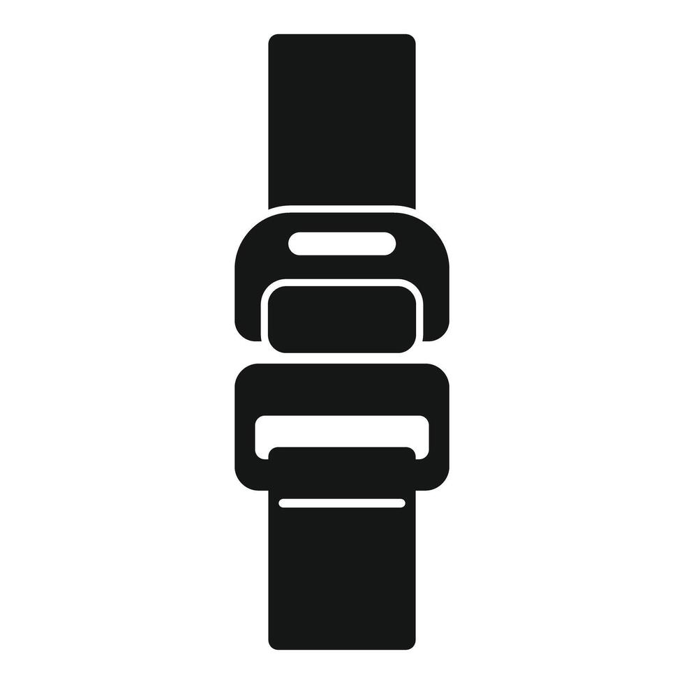 Double buckle fastener securing strap icon simple style vector