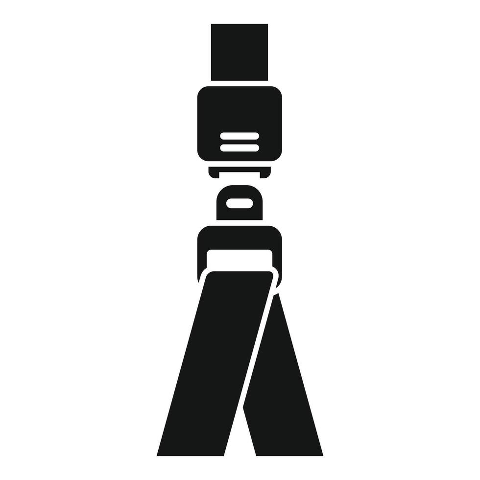 Seat belt buckle fastened ensuring safety during travel icon vector